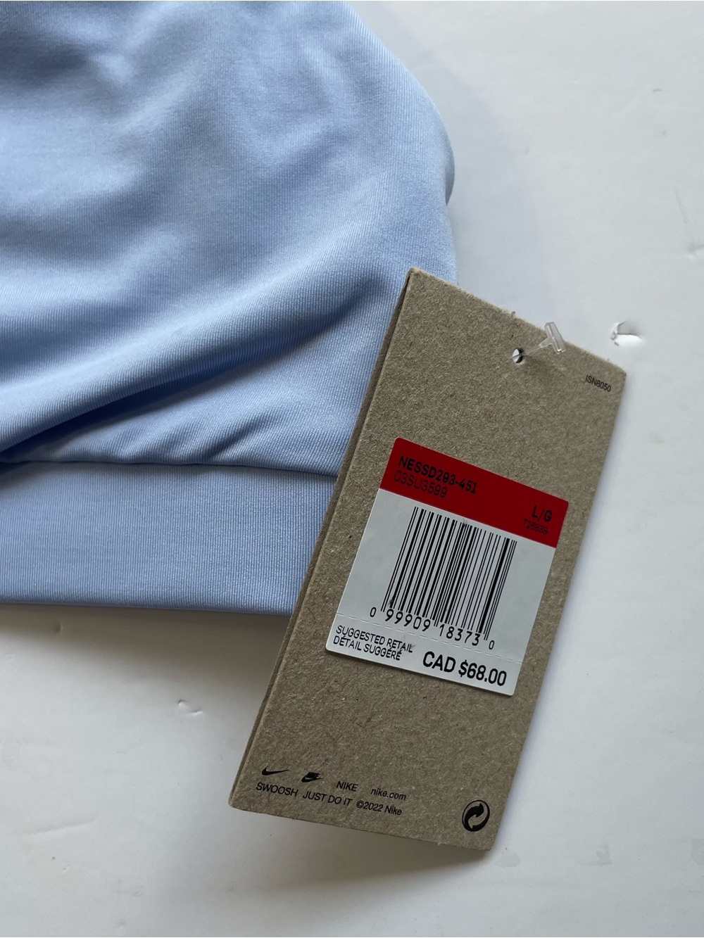 Nike Swim Women's Multi Logo Scoop Neck Bikini Top Blue Size L NWT